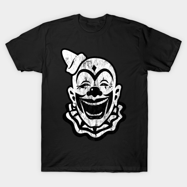 Monochrome Clown distressed T-Shirt by OldSalt